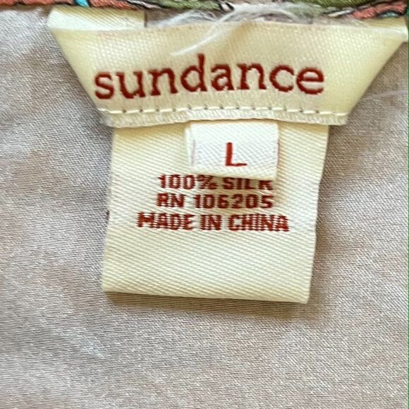 Sundance Multi Color Floral Silk Button Up Blouse Shirt Women's Size Large - Picture 4 of 10